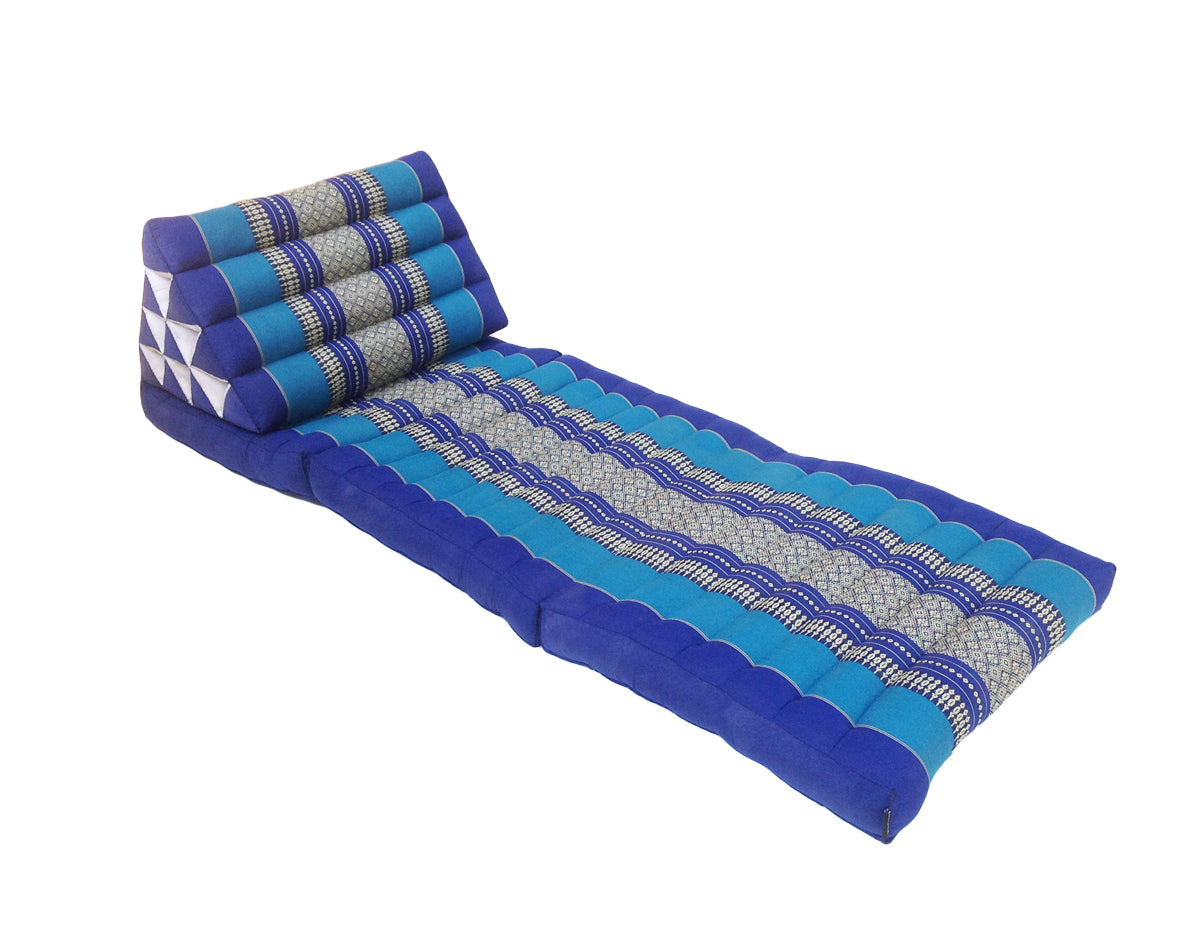 Thai Kapok 3 Fold Mattress with Triangle Cushion ~ Royal Blue