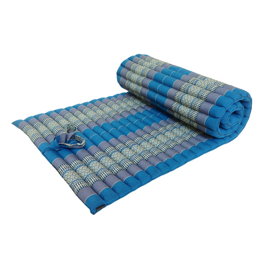 Thai Kapok Roll Up Floor & Topper Mattress – Medium 200 × 80cm - Blue