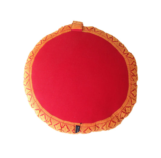 Thai Kapok Zafu Yoga Meditation Cushion B (Orange Red)
