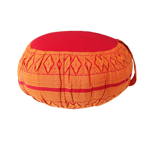 Thai Kapok Zafu Yoga Meditation Cushion B (Orange Red)