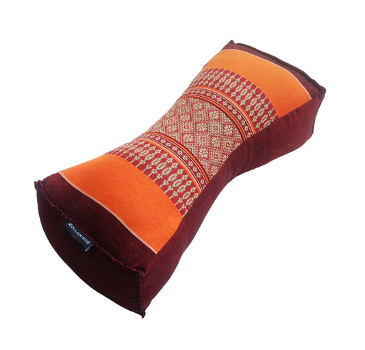 Kapok Chinese Neck Support Pillow ~ Orange Maroon