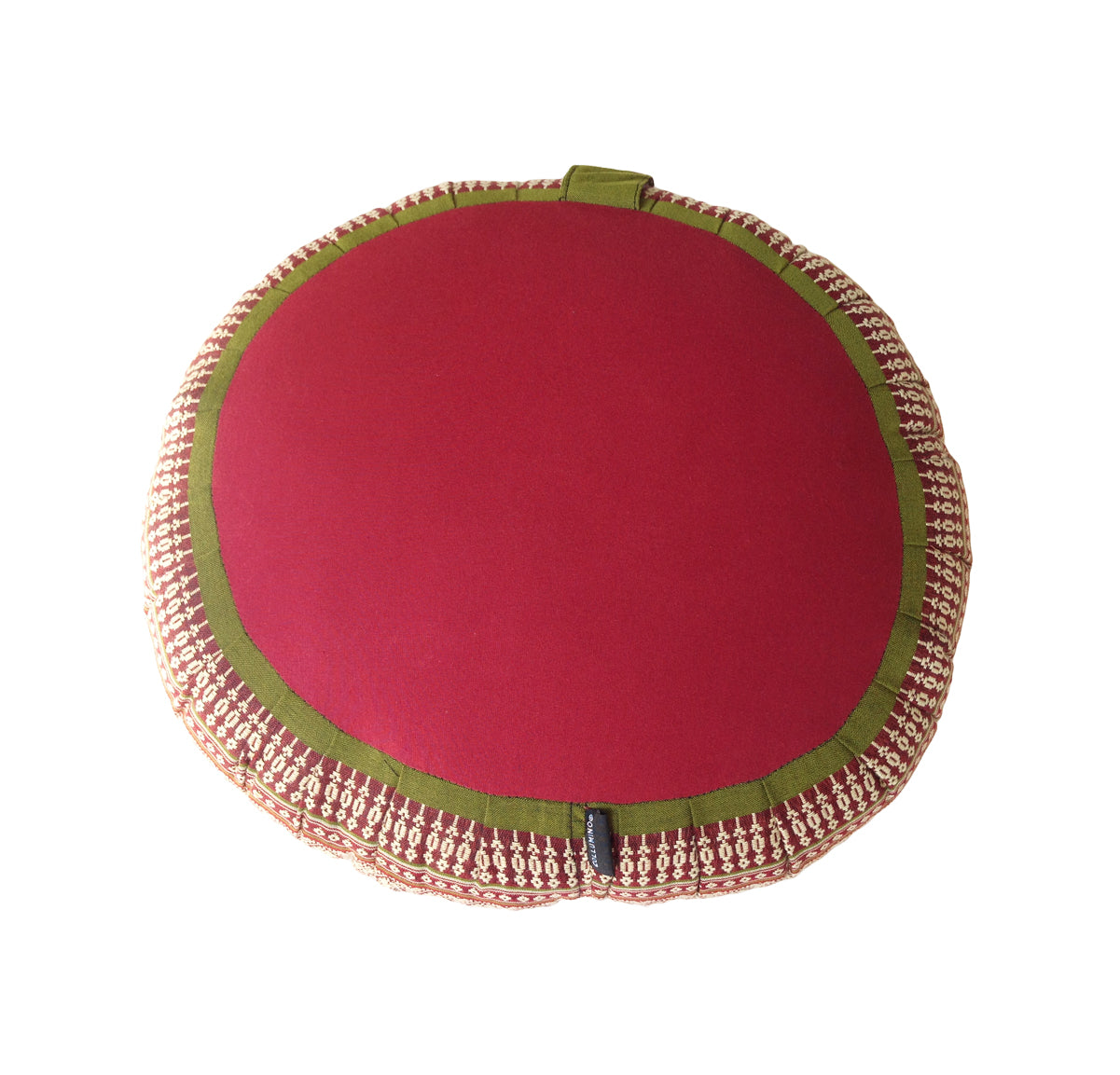 Thai Kapok Zafu Yoga Meditation Cushion B (Green Burgundy)
