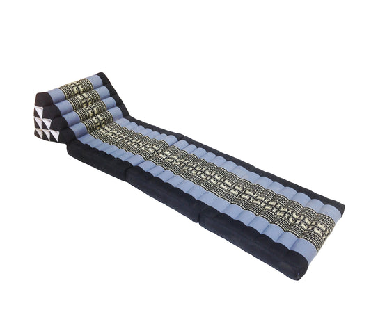 Thai Kapok 3 Fold Mattress with Triangle Cushion (Blue with Elephants)