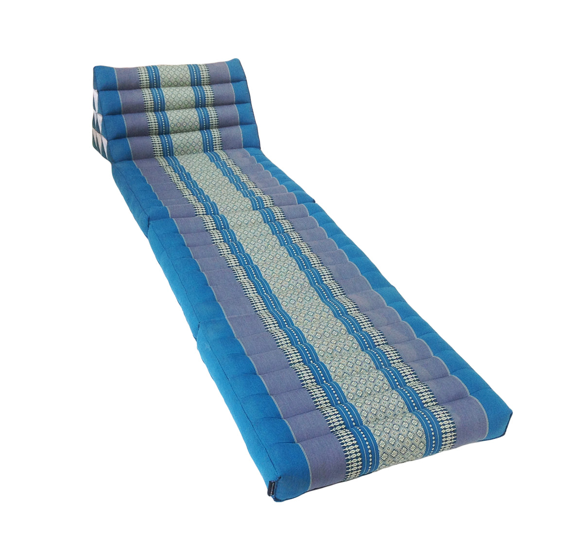 Thai Kapok 3 Fold Mattress with Triangle Cushion (Blue)