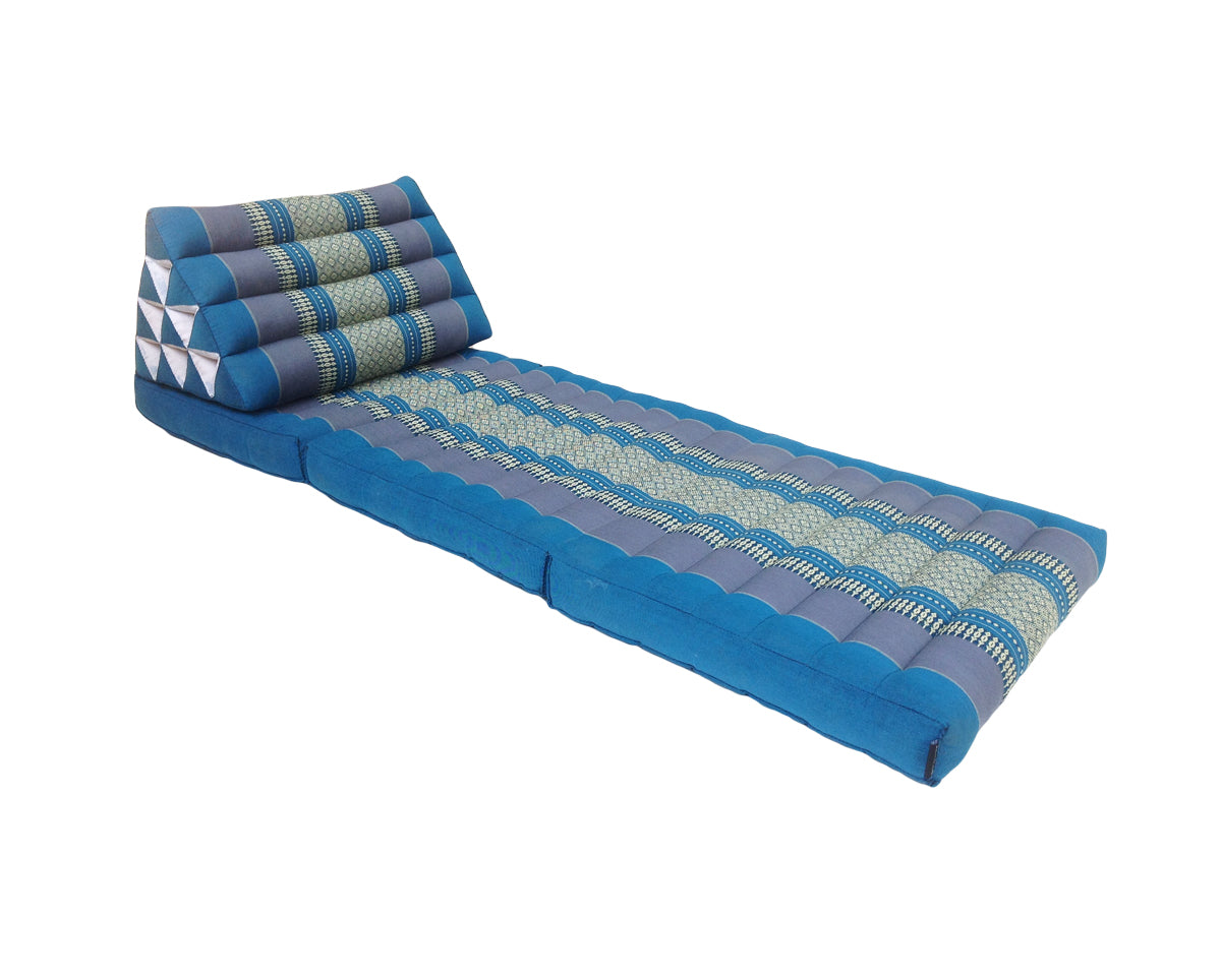 Thai Kapok 3 Fold Mattress with Triangle Cushion (Blue)