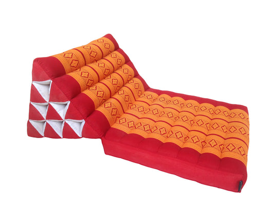 Thai Kapok 1 Fold Meditation Seat with Triangle Cushion (Orange Red)