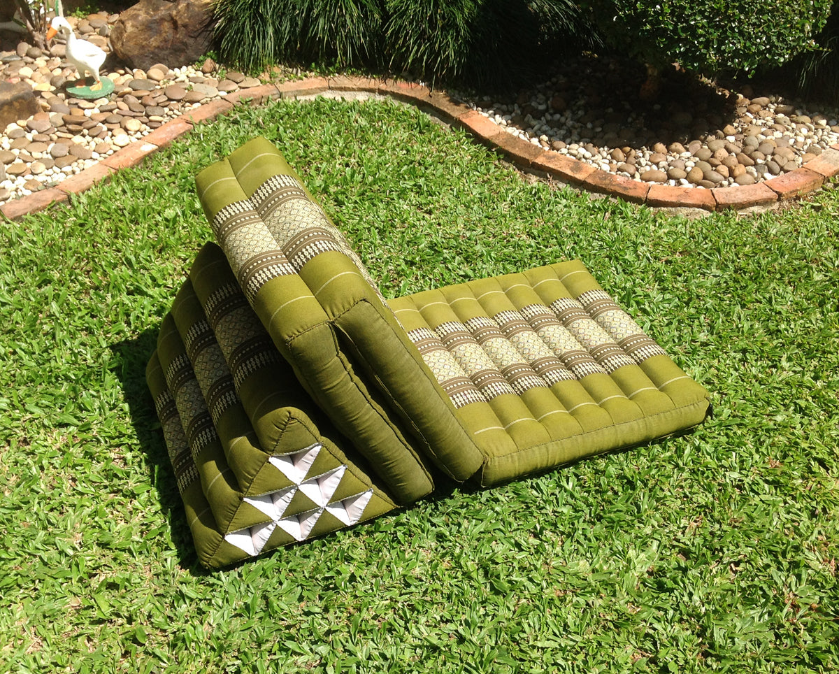 Thai Kapok 3 Fold Mattress with Triangle Cushion (Green)