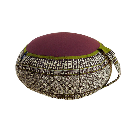 Thai Kapok Zafu Yoga Meditation Cushion B (Green Brown)