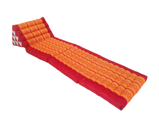 Thai Kapok 3 Fold Mattress with Triangle Cushion (Orange Red)