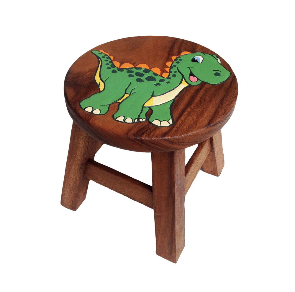 Kids Wooden Step Stool - Cute Dinosaur