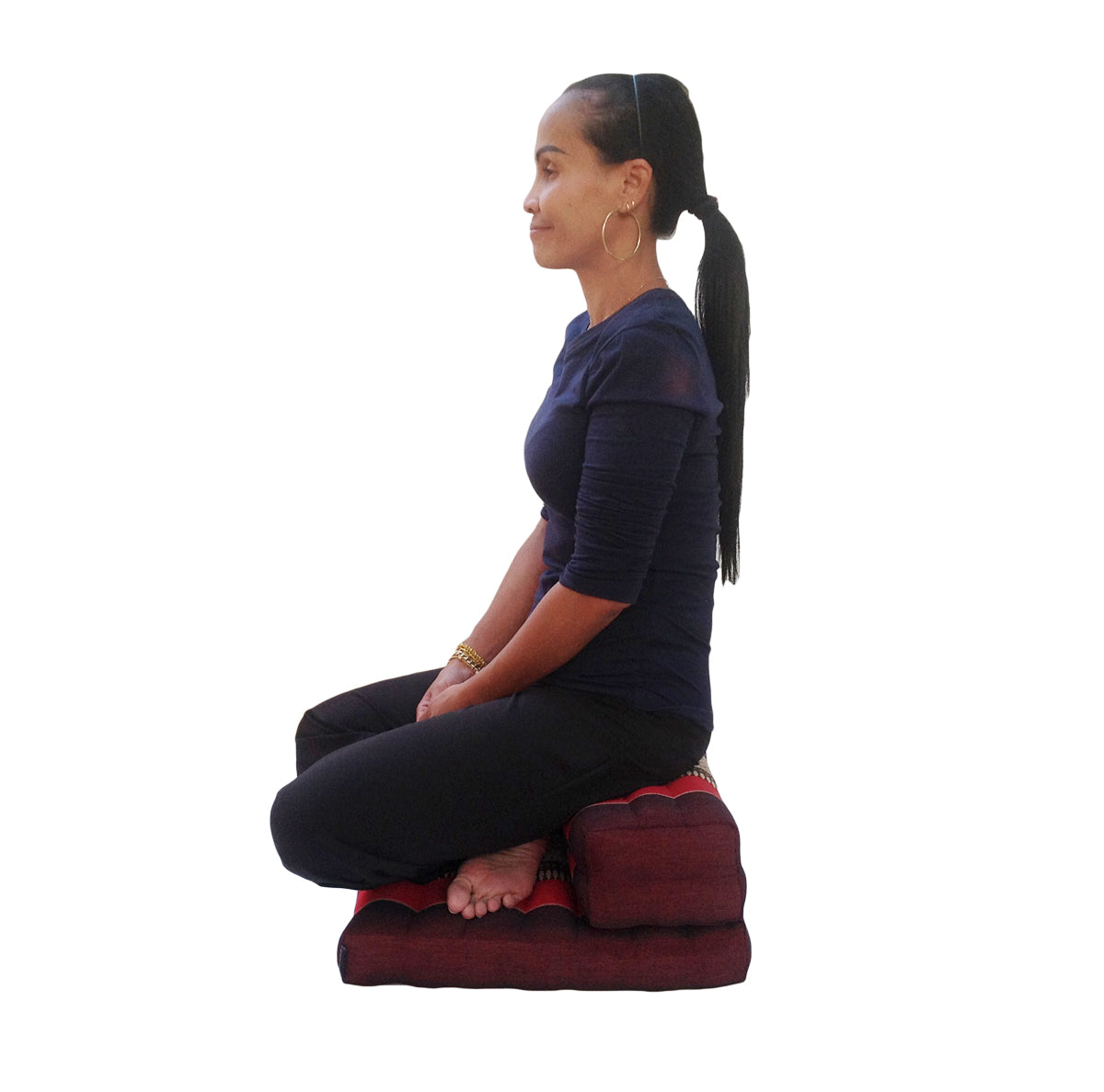 Thai Kapok Folding Meditation Seat Cushion ~ Royal Blue