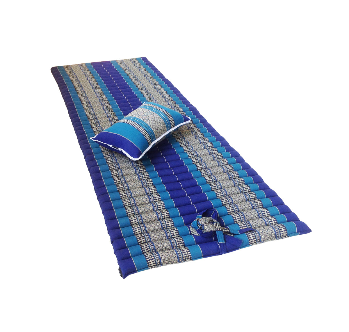 Thai Kapok Roll Up Floor & Topper Mattress & Pillow Set – Medium (200 × 80cm) - Royal Blue