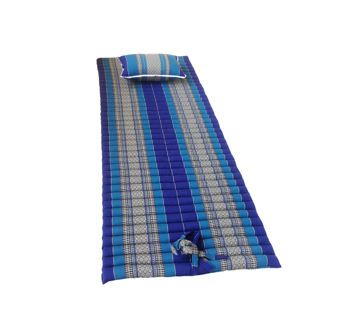 Thai Kapok Roll Up Floor & Topper Mattress & Pillow Set – Medium (200 × 80cm) - Royal Blue