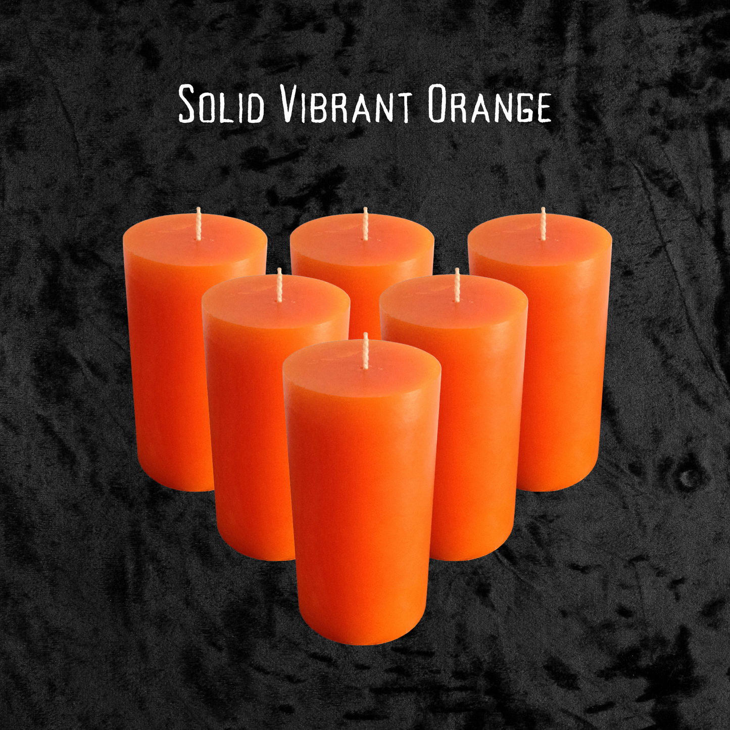 Orange Pillar Candle size 10 x 5.5cm - Pack of 6