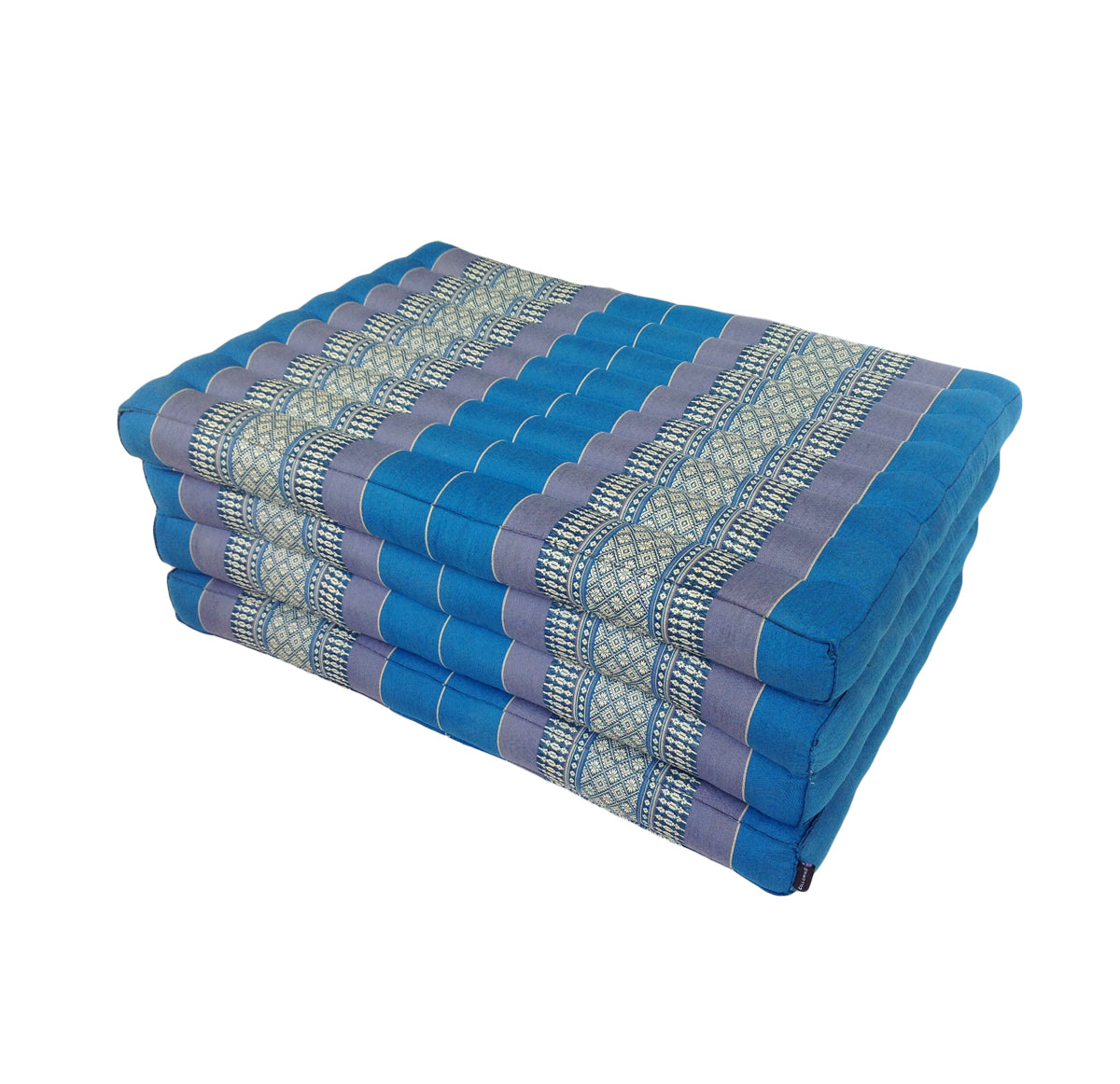 Thai Kapok Folding Floor Mattress – Single (200 × 80 cm) Natural Firm Support for Yoga, Meditation, Massage & Guest Bed, Indoor & Outdoor Use (Blue)