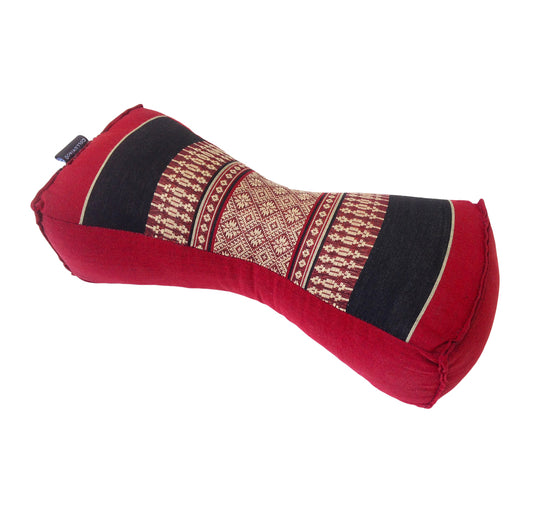 Kapok Chinese Neck Support Pillow ~ Black Red