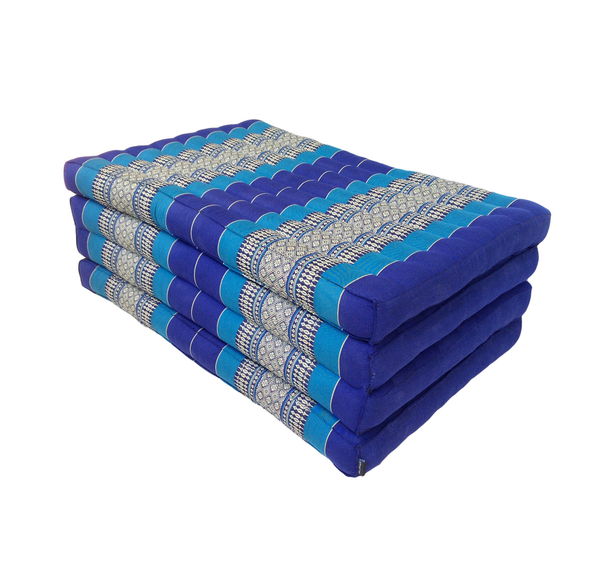 Thai Kapok Folding Floor Mattress – Single (200 × 80 cm) Natural Firm Support for Yoga, Meditation, Massage & Guest Bed, Indoor & Outdoor Use (Royal Blue)