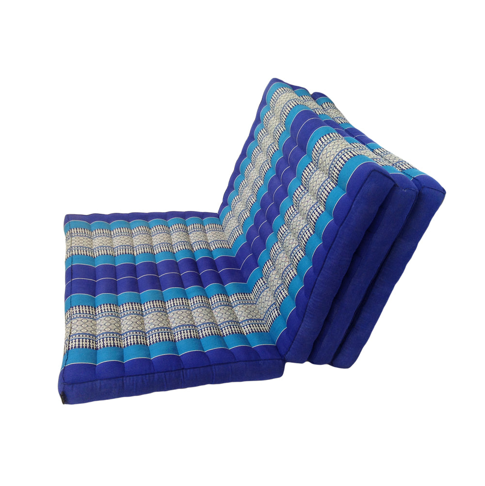 Thai Kapok Folding Floor Mattress – Single (200 × 80 cm) Natural Firm Support for Yoga, Meditation, Massage & Guest Bed, Indoor & Outdoor Use (Royal Blue)