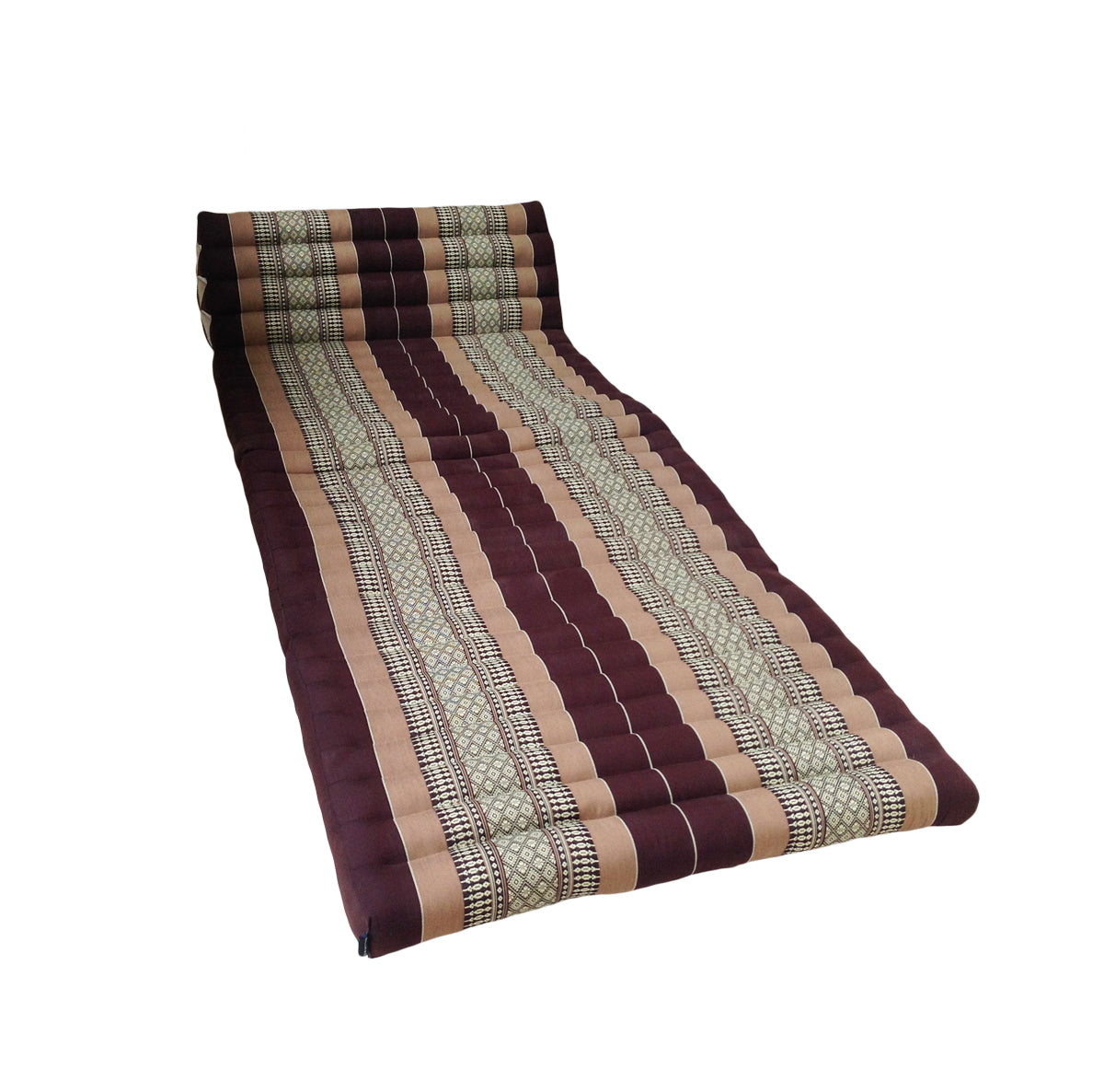 Thai Kapok Extra-Wide 3-Fold Floor Cushion Recliner Futon Set – Brown