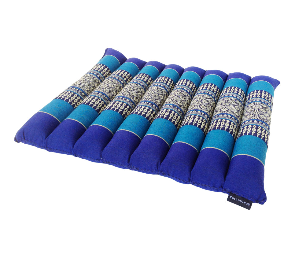 Collumino Thai Kapok Roll-Up Floor Cushion | Portable Meditation Yoga and Prayer Seat Pad 38x38cm (Royal Blue)