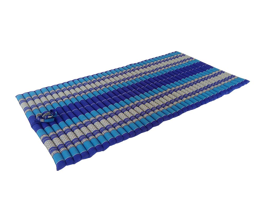 Thai Kapok XL Roll-Up Floor Mattress for Yoga, Massage & Meditation (Royal Blue)