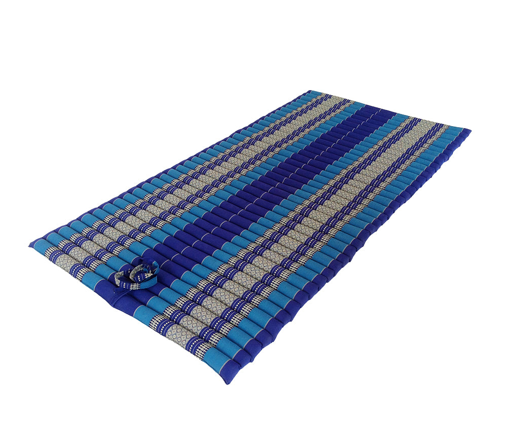Thai Kapok XL Roll-Up Floor Mattress for Yoga, Massage & Meditation (Royal Blue)
