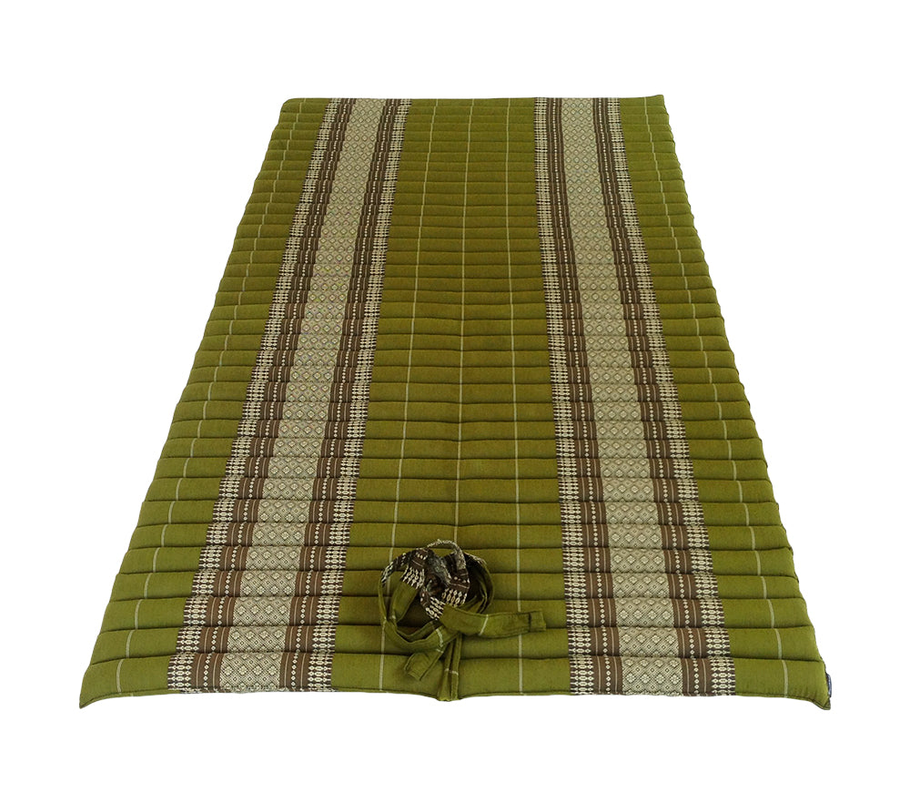 Thai Kapok XL Roll-Up Floor Mattress for Yoga, Massage & Meditation (Green)