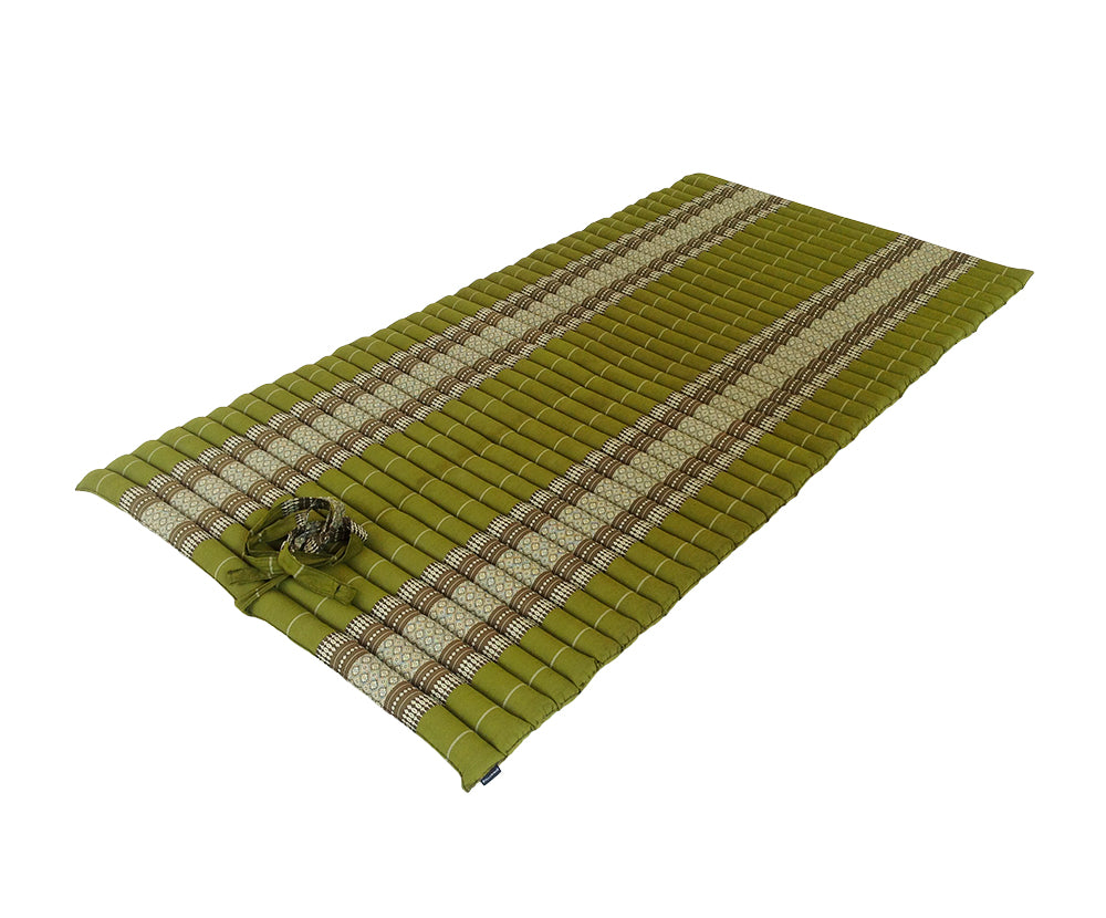 Thai Kapok XL Roll-Up Floor Mattress for Yoga, Massage & Meditation (Green)