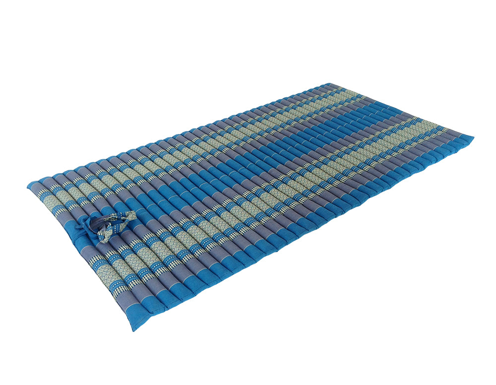 Thai Kapok XL Roll-Up Floor Mattress for Yoga, Massage & Meditation (Blue)