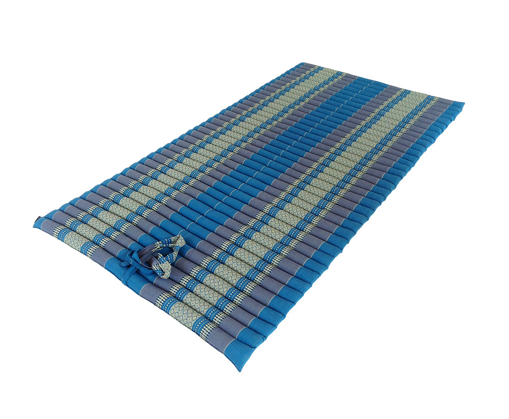 Thai Kapok XL Roll-Up Floor Mattress for Yoga, Massage & Meditation (Blue)