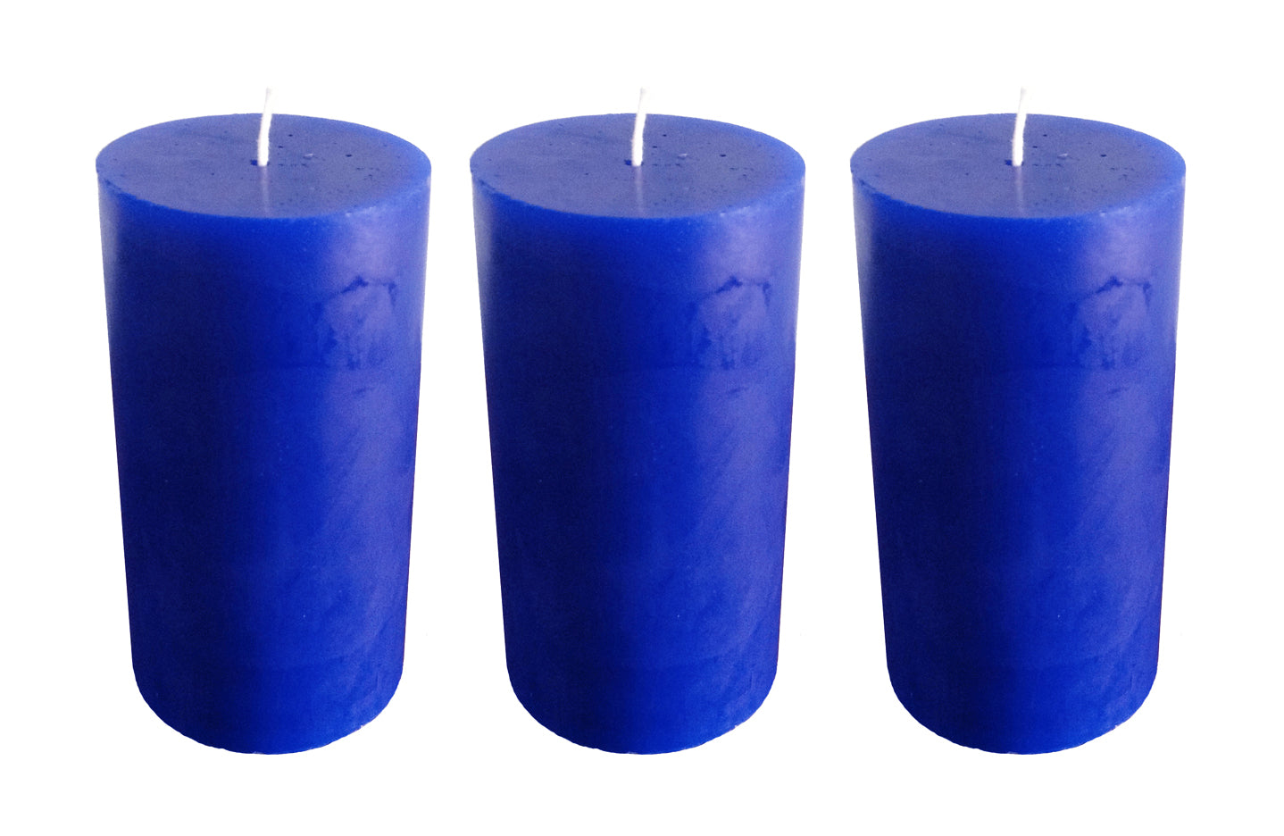 Royal Blue Pillar Candle size 10 x 5.5cm - Pack of 3