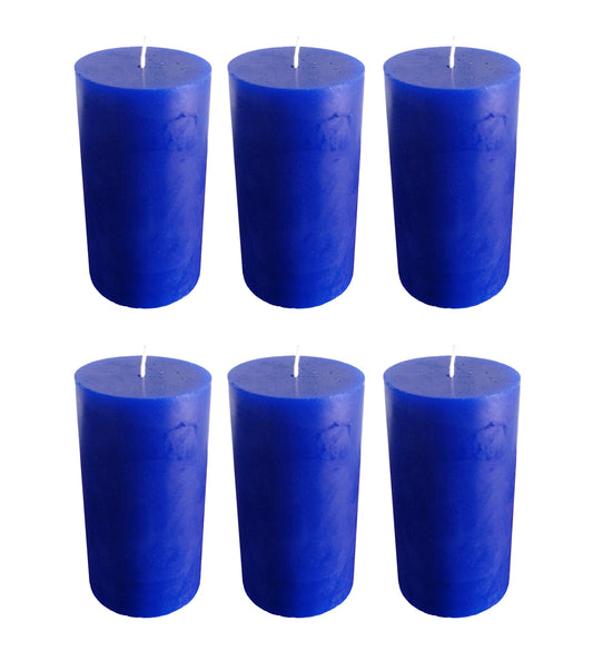 Royal Blue Pillar Candle size 10 x 5.5cm - Pack of 6