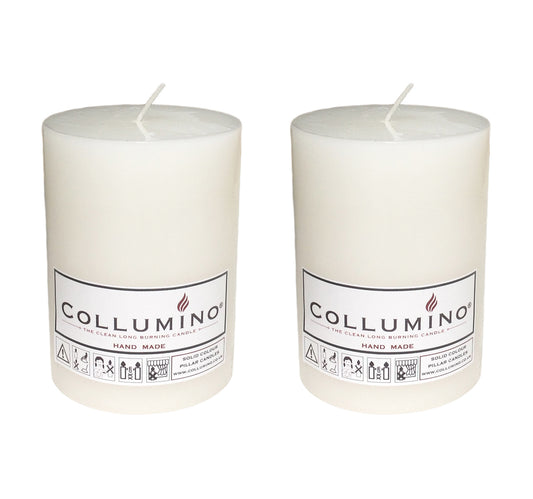 White Pillar Candle 10 x 7cm - Pack of 2