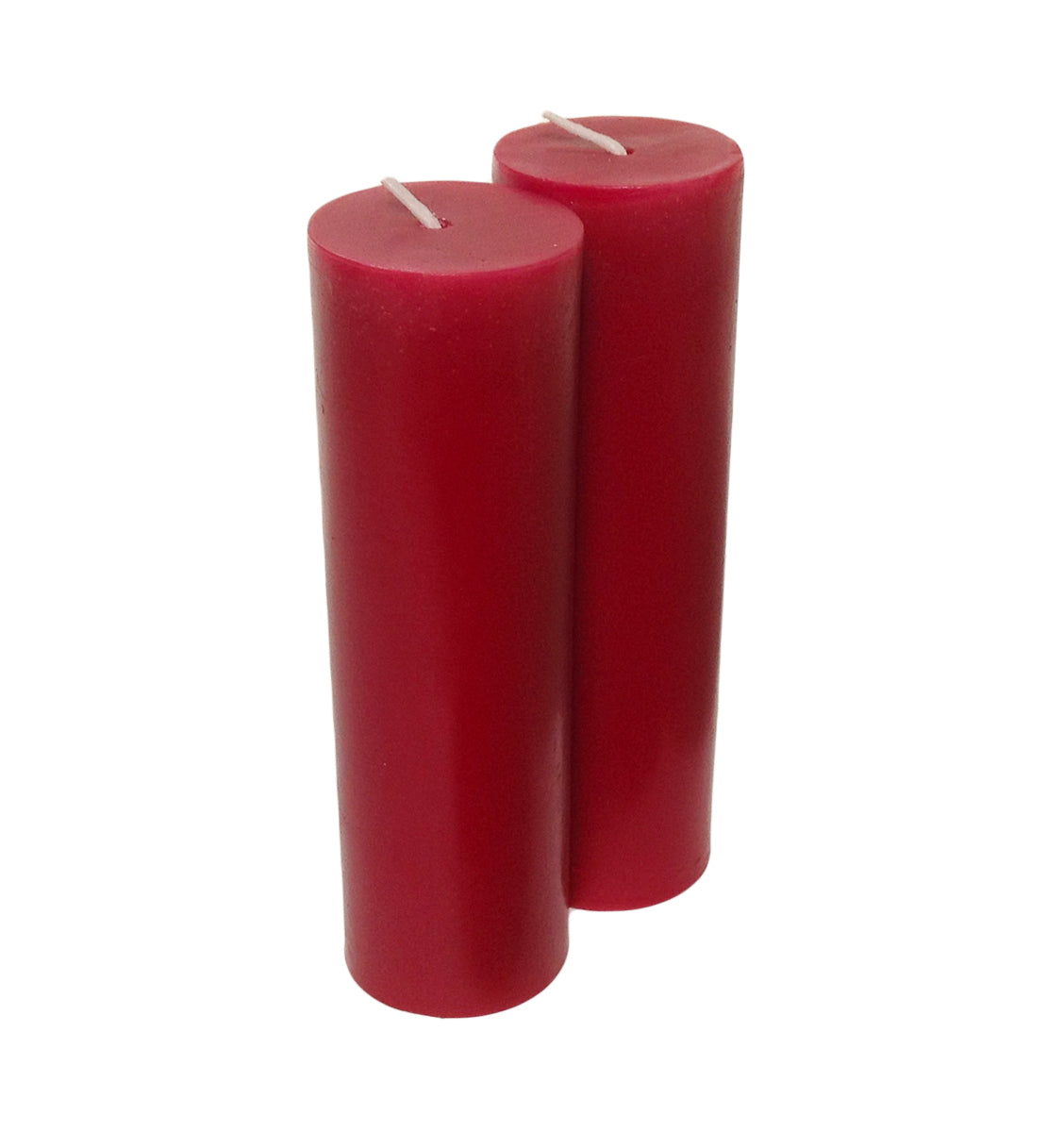 Burgundy Pillar Candle size 15 x 4.3cm - Pack of 2