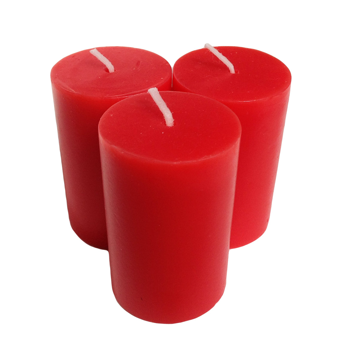 Red Pillar Candles size 7 x 4.3cm - Pack of 3