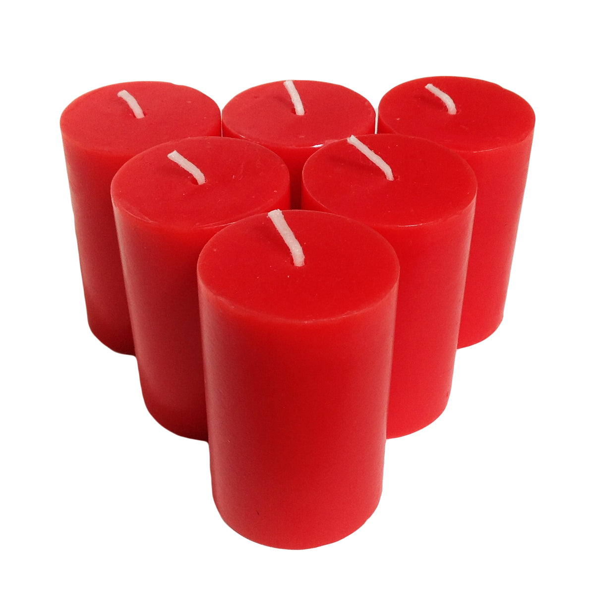 Red Pillar Candles size 7 x 4.3cm - Pack of 6
