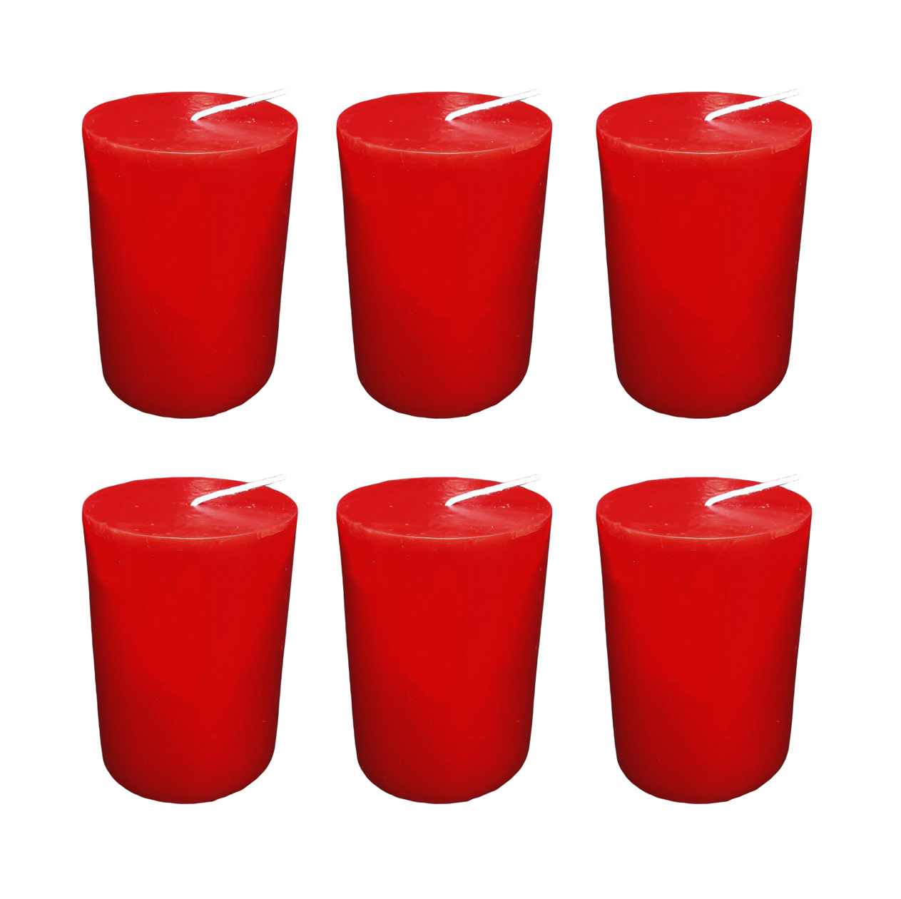 Red Pillar Candle size 8 x 5.5cm - Pack of 6