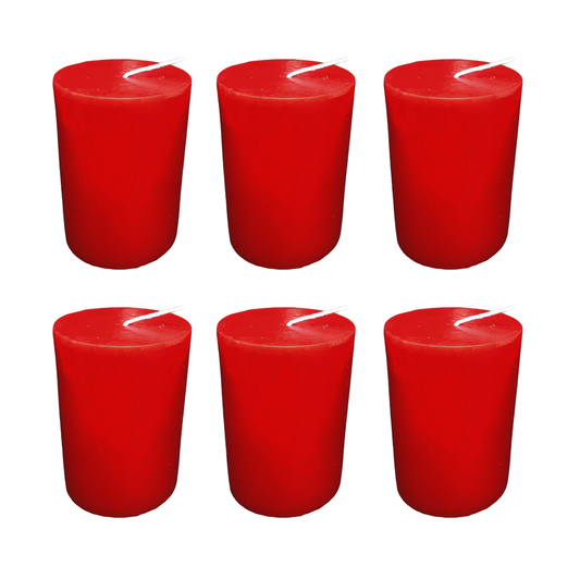 Red Pillar Candle size 8 x 5.5cm - Pack of 6