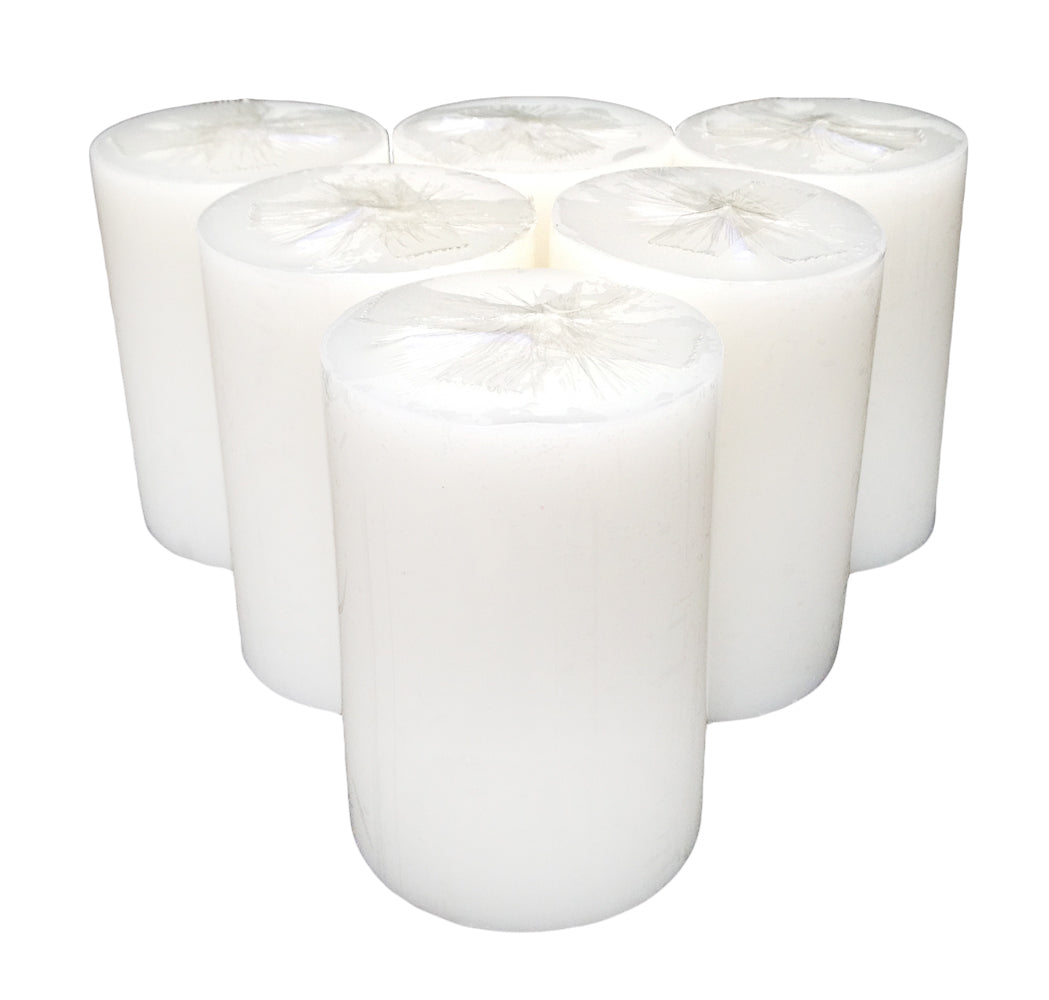 White Pillar Candle size 8 x 5.5cm - Pack of 6