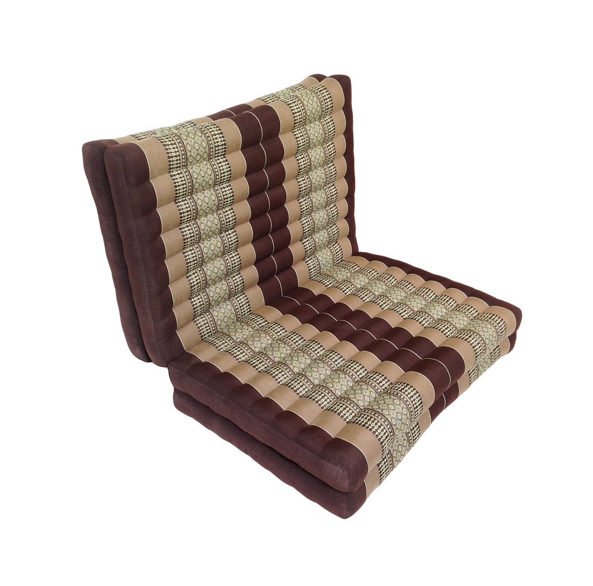 Thai Kapok Folding Floor Mattress – Single (200 × 80 cm) Natural Firm Support for Yoga, Meditation, Massage & Guest Bed, Indoor & Outdoor Use (Brown)