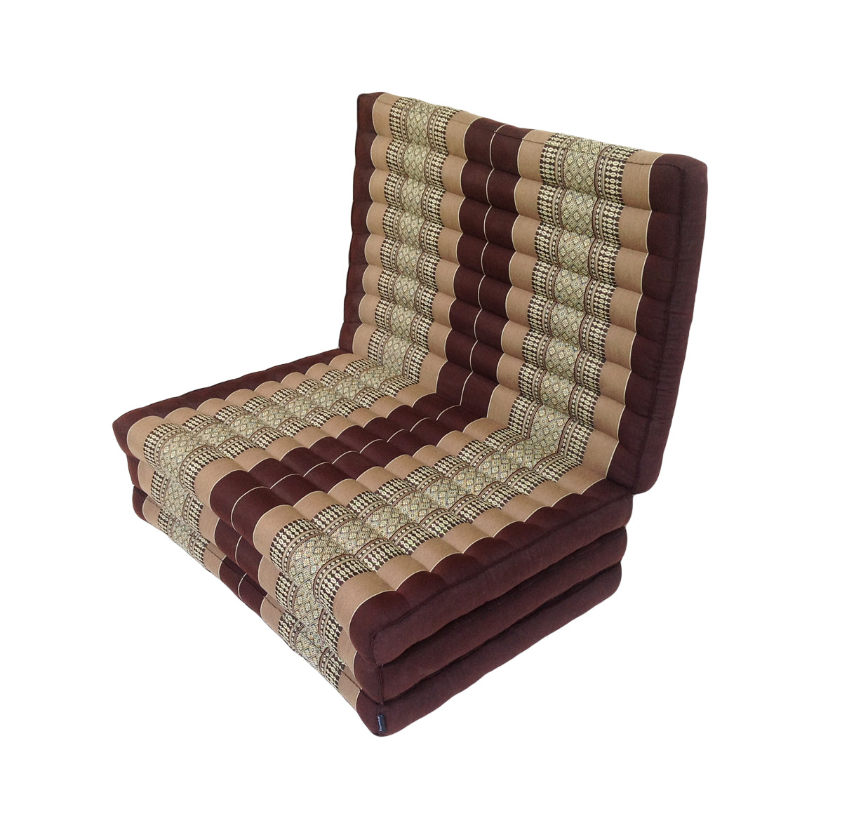 Thai Kapok Folding Floor Mattress – Single (200 × 80 cm) Natural Firm Support for Yoga, Meditation, Massage & Guest Bed, Indoor & Outdoor Use (Brown)