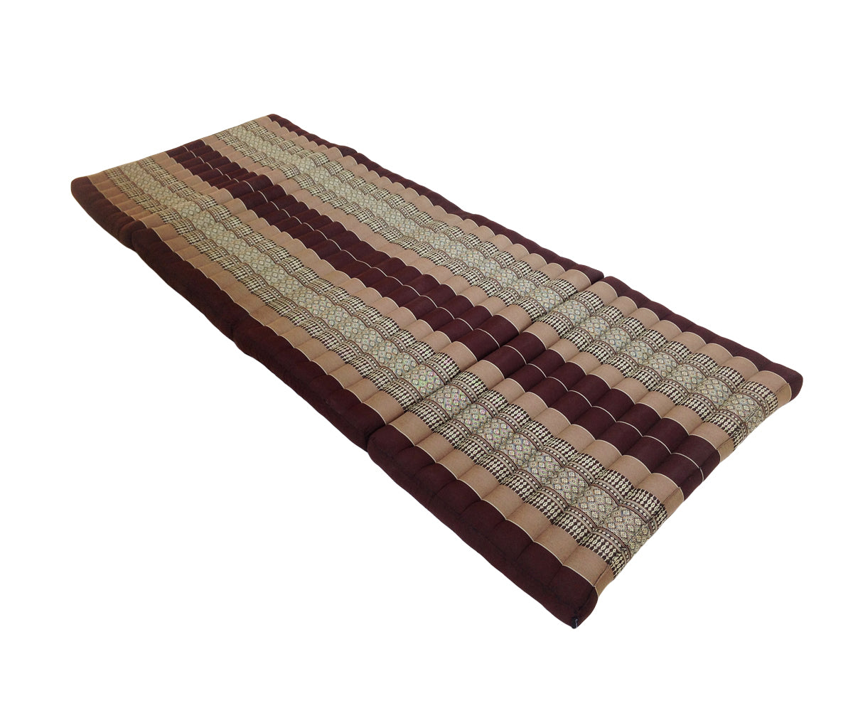 Thai Kapok Folding Floor Mattress – Single (200 × 80 cm) Natural Firm Support for Yoga, Meditation, Massage & Guest Bed, Indoor & Outdoor Use (Brown)