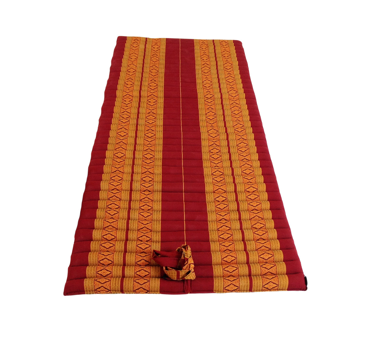 Thai Kapok Roll Up Floor & Topper Mattress – Medium 200 × 80cm - Copper & Burgundy