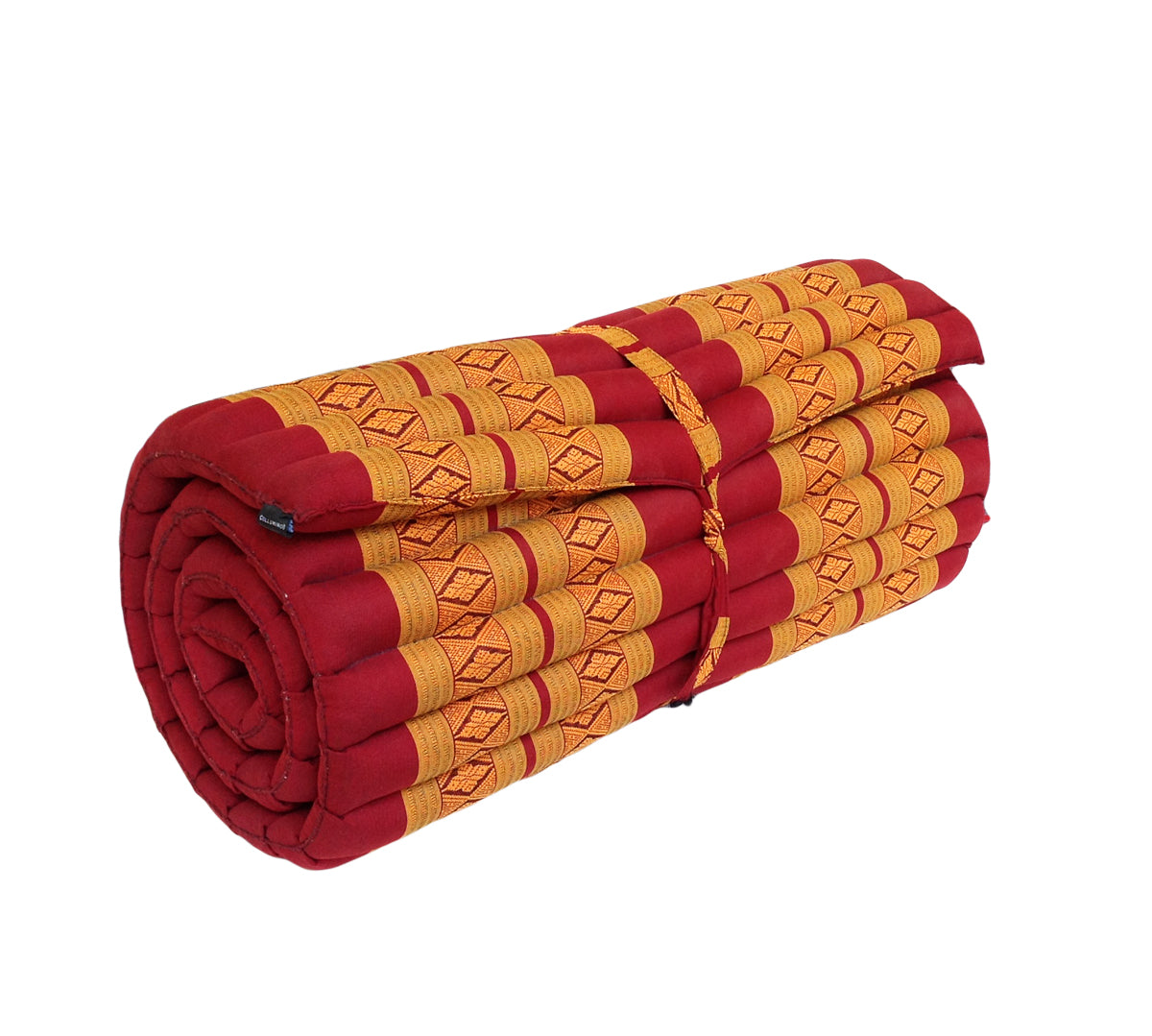 Thai Kapok Roll Up Floor & Topper Mattress – Medium 200 × 80cm - Copper & Burgundy