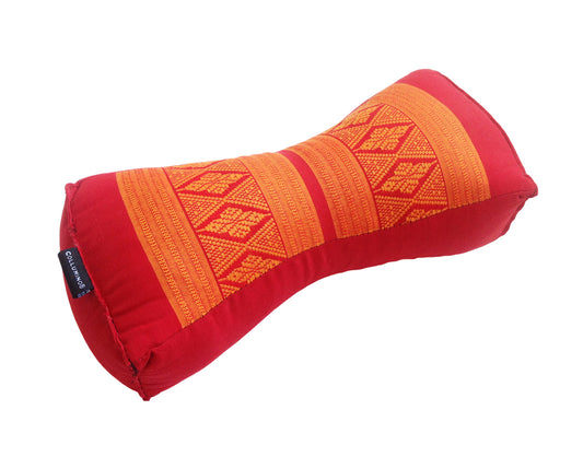 Kapok Chinese Neck Support Pillow ~ Orange Red