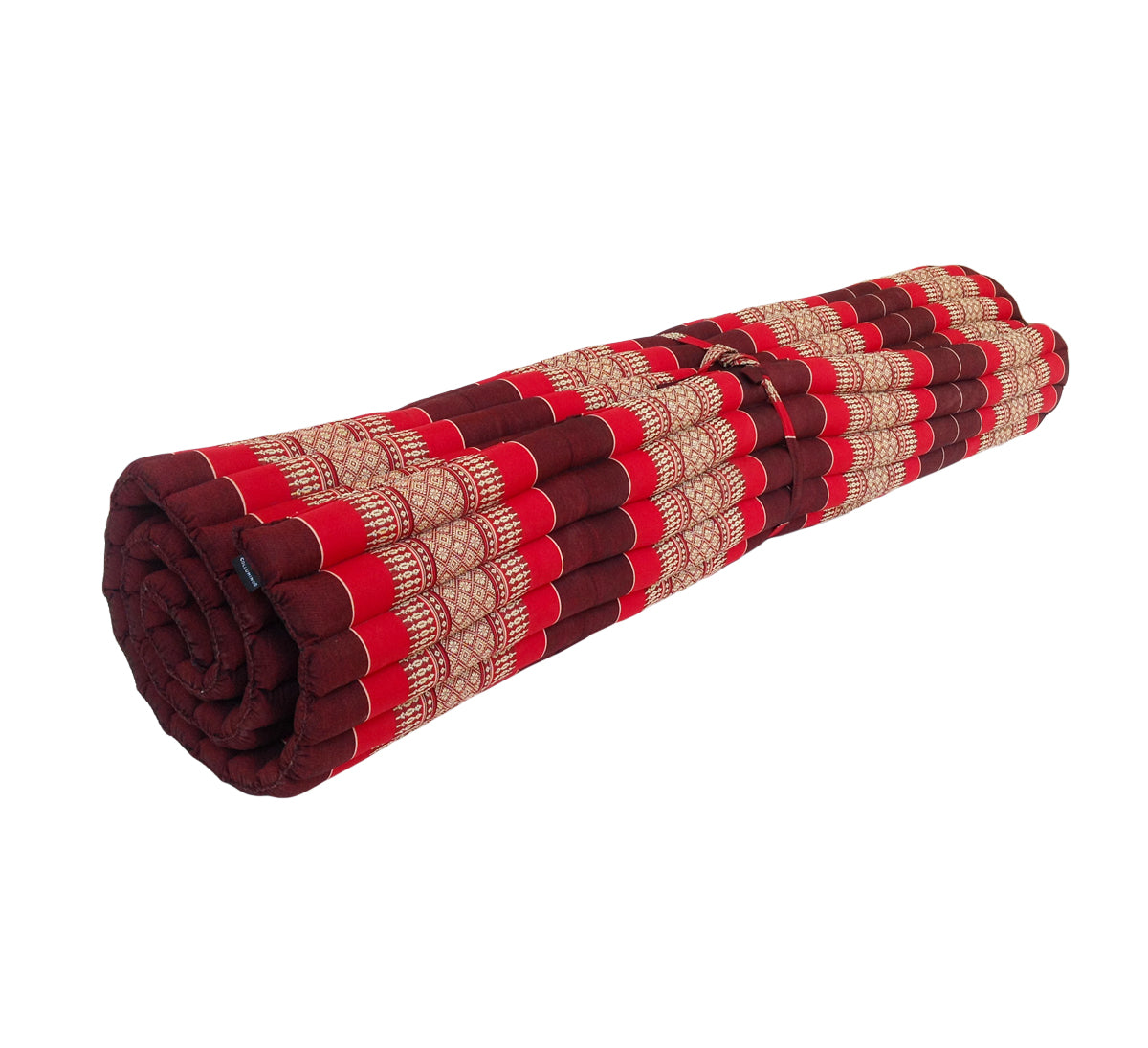 Thai Kapok XXL Roll-Up Double Floor Mattress for Yoga, Massage and Meditation (Red and Maroon)