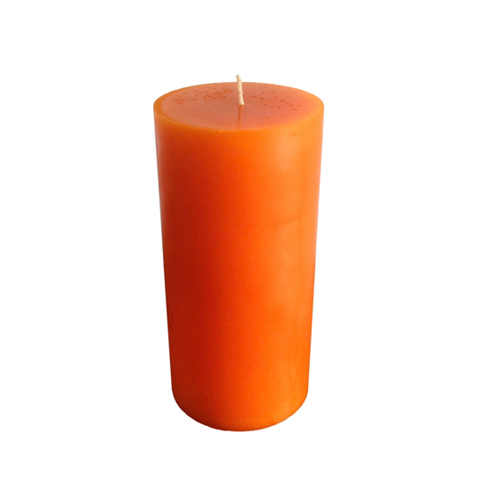 Orange Pillar Candle size 15 x 7cm