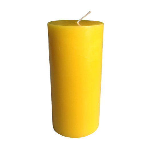 Yellow Pillar Candle size 15 x 7cm