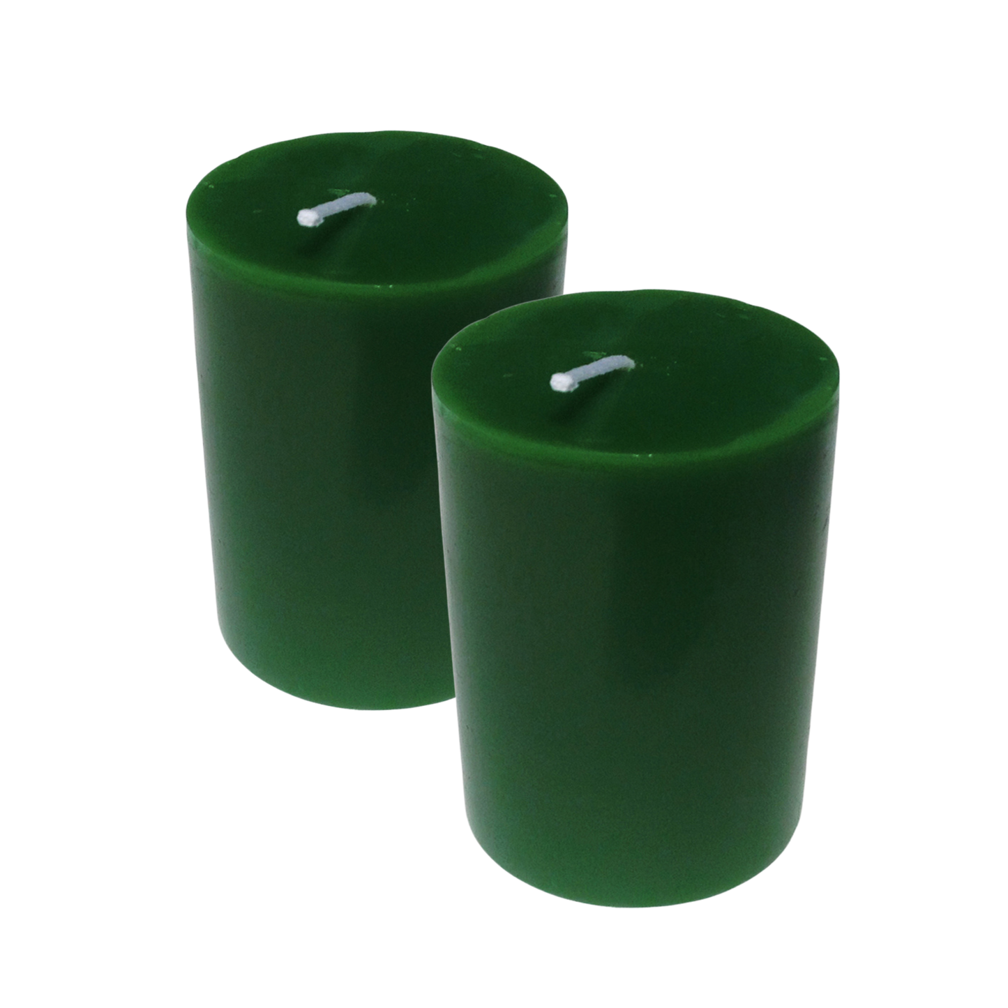 Round Pillar Candle 10 x 7cm Forest Green, Pack of 2 | Collumino