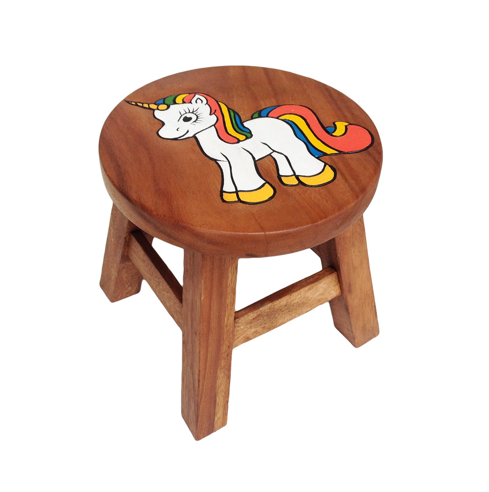 Child Wooden Booster Step Stool, Unicorn